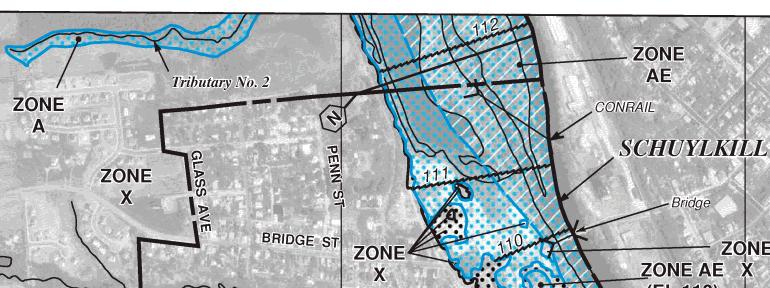 READING FEMA MAPS Schuylkill River is Zone AE, with