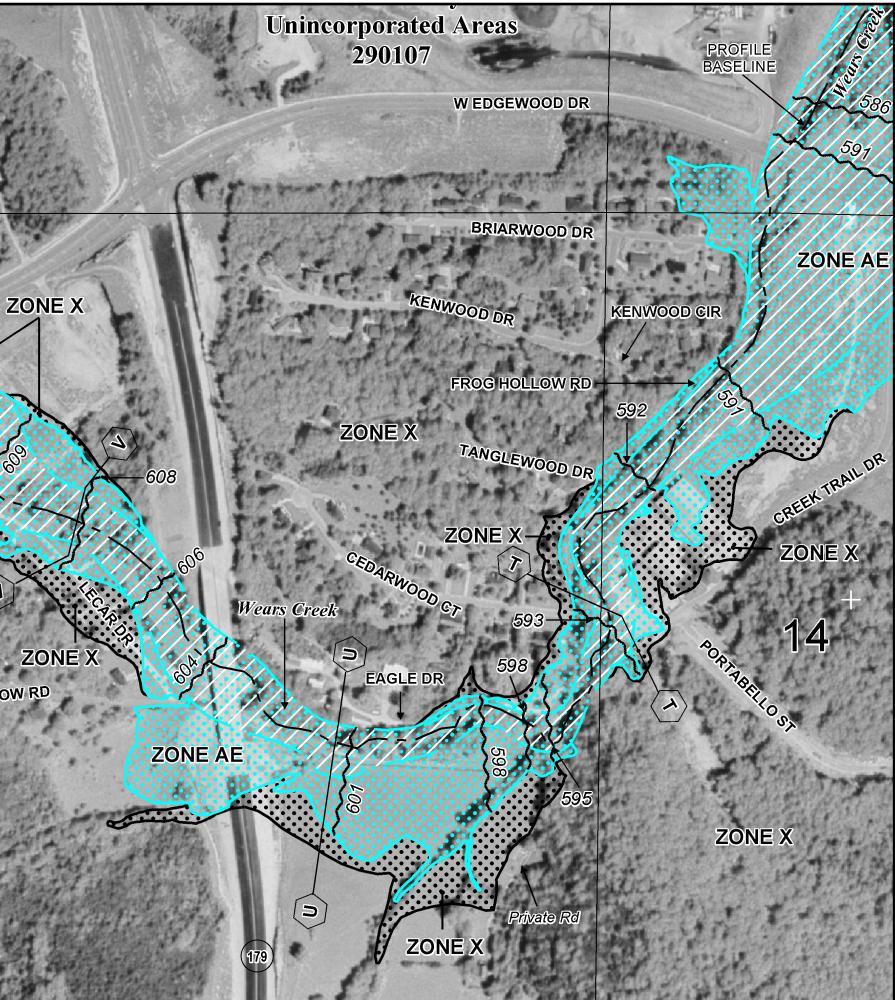 Mapping Exercises Example Four Floodway Development A two acre residential lot at the end of Eagle Drive as shown on the FIRMette below. Can this lot even be developed under current NFIP regulations?