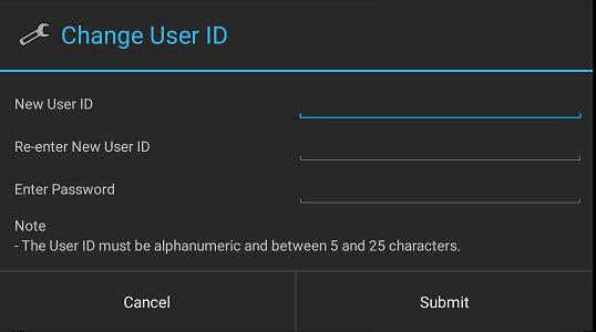 Change User ID To access Change User ID a.