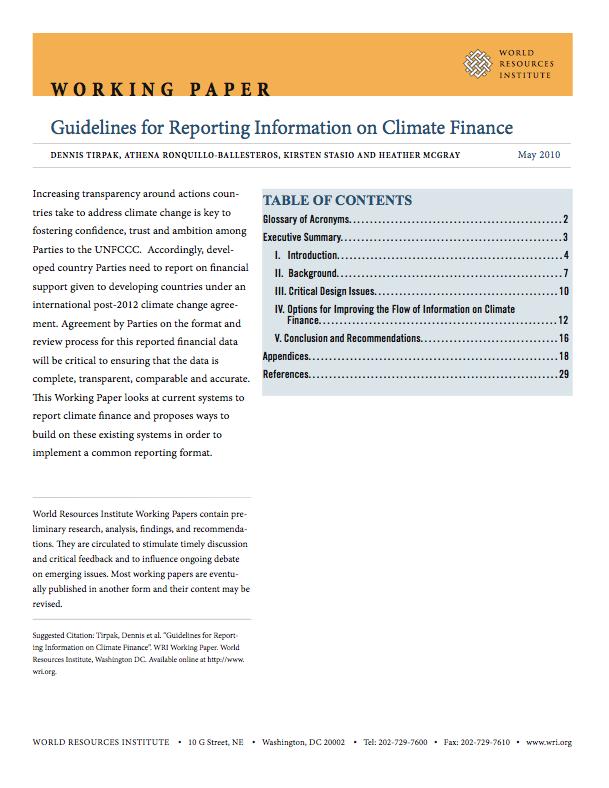 Information on Climate Finance Power, Responsibility and Accountability: Re-Thinking the