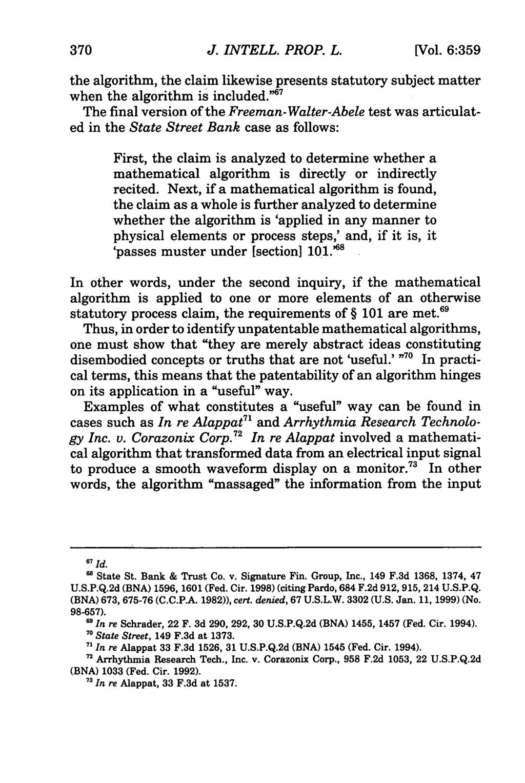 370 Journal of Intellectual Property Law, Vol. 6, Iss. 2 [1999], Art. 6 J. INTELL. PROP. L. [Vol.