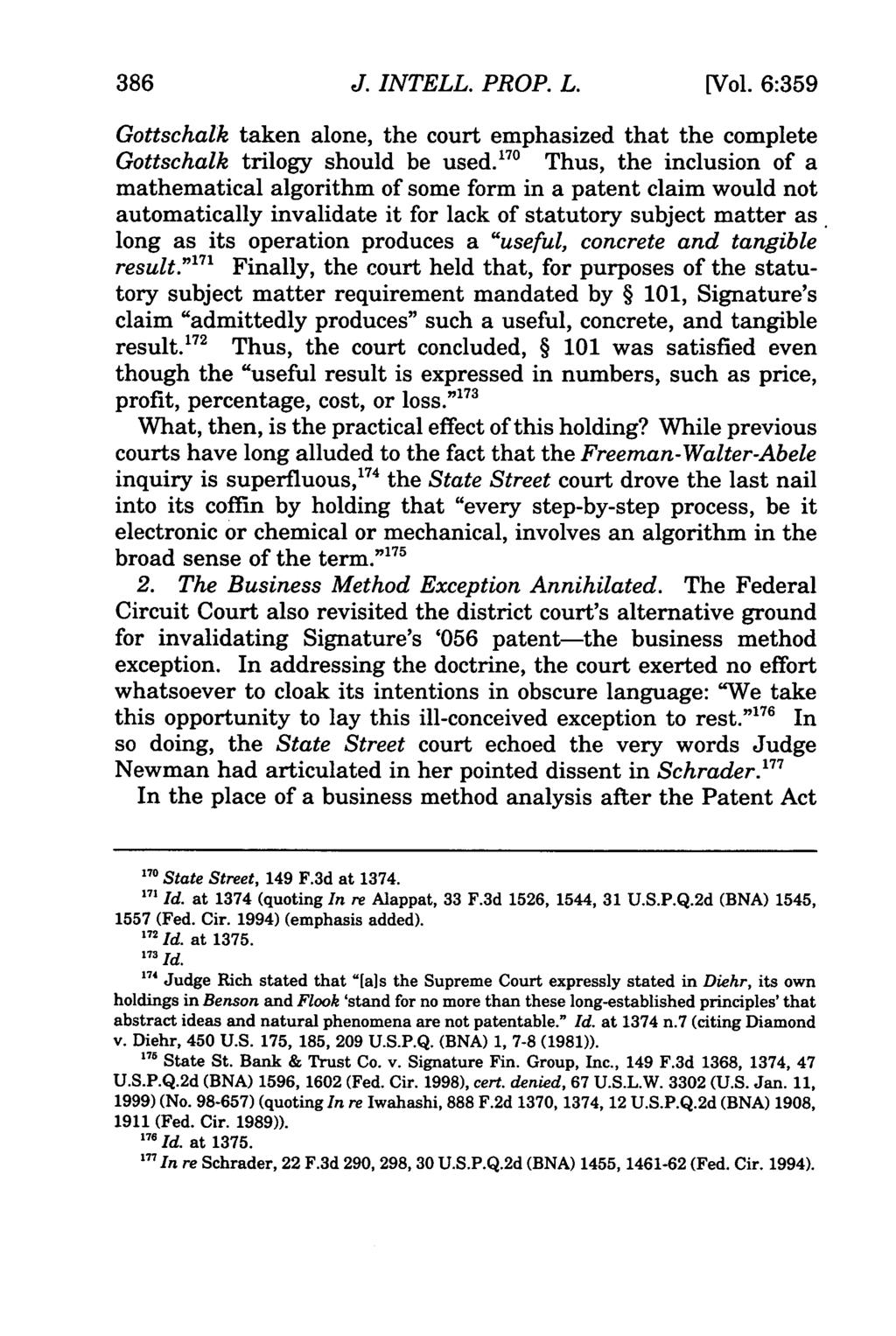 Journal of Intellectual Property Law, Vol. 6, Iss. 2 [1999], Art. 6 386 J. INTELL. PROP. L. [Vol.