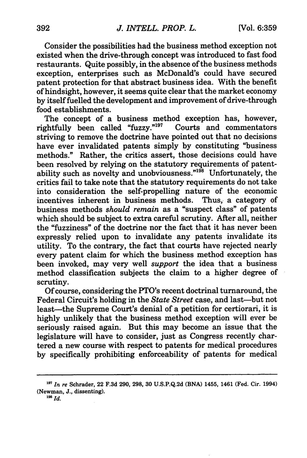 392 Journal of Intellectual Property Law, Vol. 6, Iss. 2 [1999], Art. 6 J. INTELL. PROP. L. [Vol.