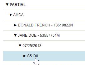 Select <Partial> or <Unused>. 7. Select <Partial> <AHCA> <Jane Doe> <Select Date> <Service Code>.