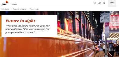 Engaging the C-Suite PWC: FUTURE IN SIGHT SECTOR