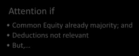 Attention if Common Equity already majority; and Deductions not