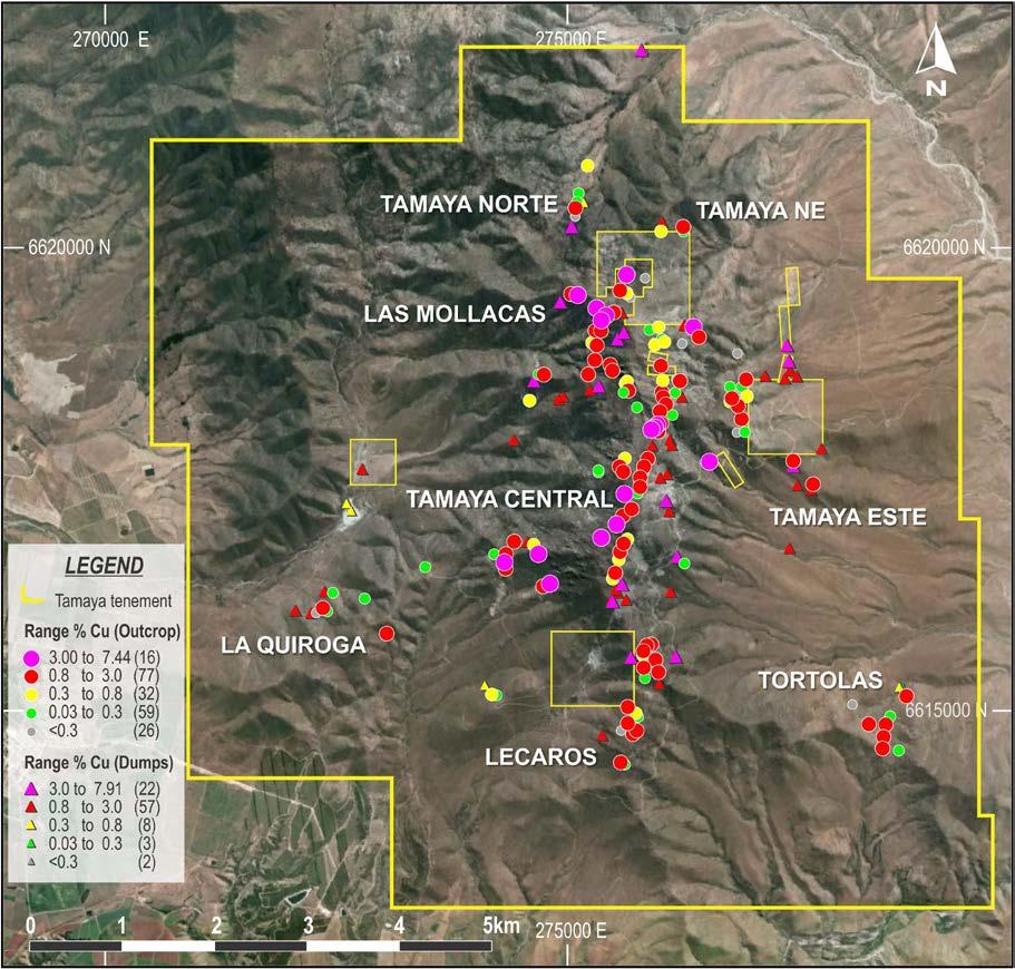 5.2 Exploration Confirms Copper Potential Widespread copper and gold values in main structures Three principal structures
