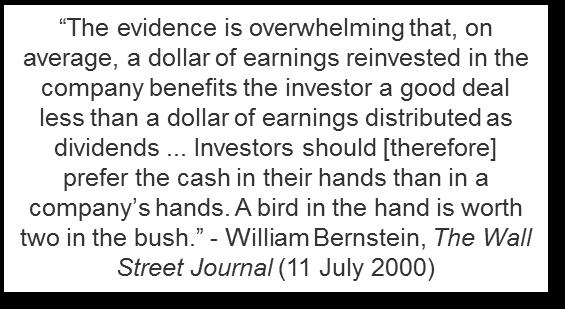 High payouts lead to higher earnings growth! Source: Surprise!