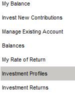 Investment Profiles Participants can select this option to view a list of all of the funds that