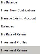 The final option within the Manage My Account tab is Investment Returns.