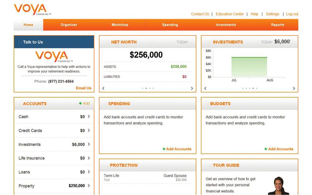Personal Financial Dashboard myorangemoney links seamlessly to your Personal Financial Dashboard, an online planning tool available any time you log into your Plan account.