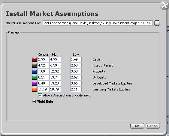 set of market assumptions and asset classes defined in a market assumptions file. 4.
