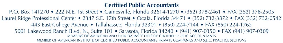 Board of Supervisors Village Community Development District No. 9 The Villages, Florida INDEPENDENT ACCOUNTANTS REPORT We have examined Village Community Development District No.
