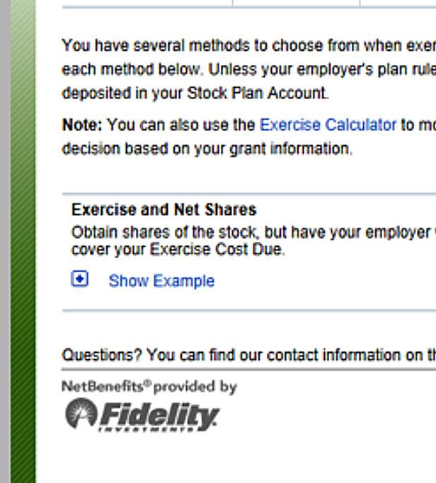 Select Activate, and once you have followed those instructions and activated your account, the option to Exercise Grant