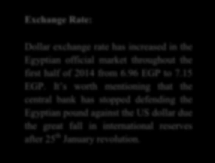 It s worth mentioning that the central bank has stopped defending the Egyptian pound against the