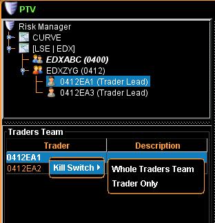 Trader, Kill Switch option is proposed For a TraderLead there is the