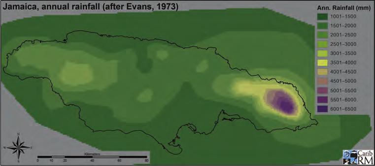 Jamaica: Toward a Strategy for Financial Weather Risk Management in Agriculture Figure 3.4 Annual rainfall for Jamaica Source: Evans, C.J. (1973): Data provided by the Jamaica Meteorological Division, Jamaica.