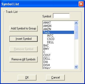 StreetSmart Pro User Manual You can add symbols either directly in the Watch List by right-clicking on the name of the group and selecting Add Symbol to Group. Enter the symbol and click OK.