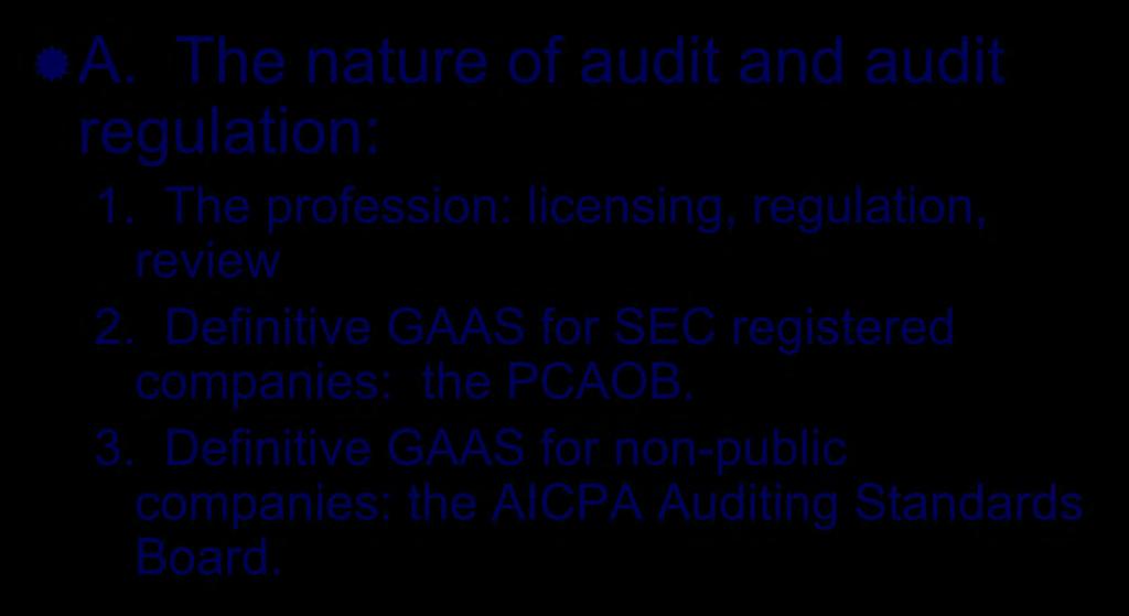Generally Accepted Auditing Standards (GAAS) A.