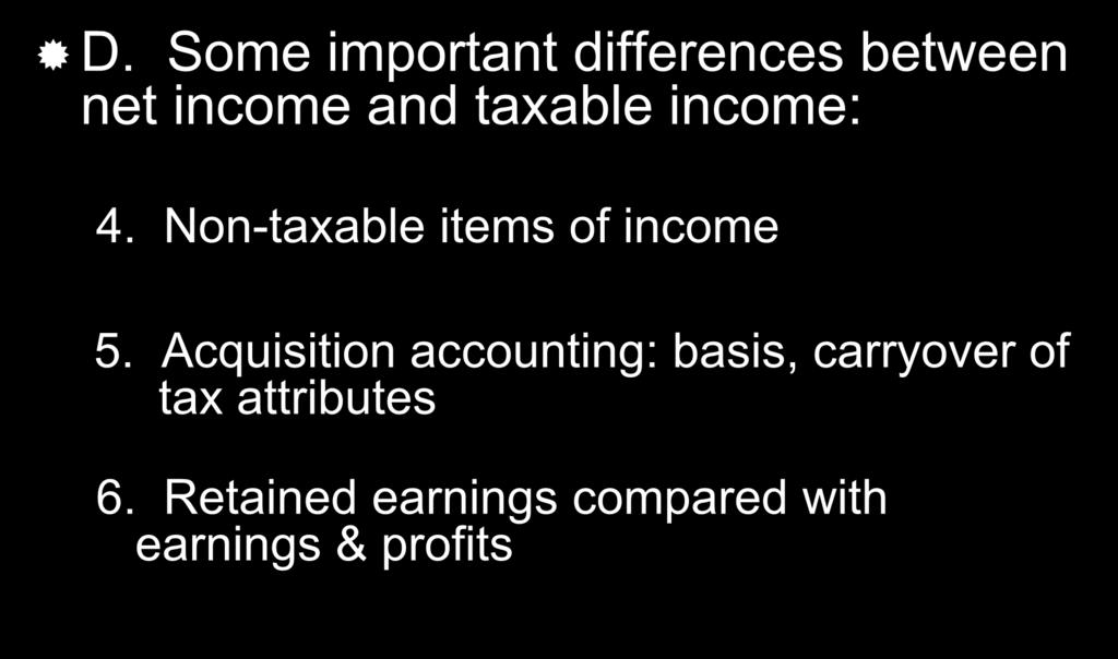 income: 4. Non-taxable items of income 5.