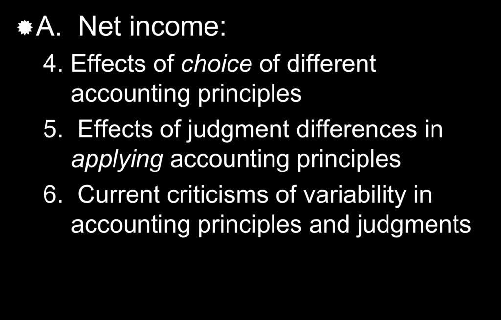 Effects of judgment differences in applying accounting