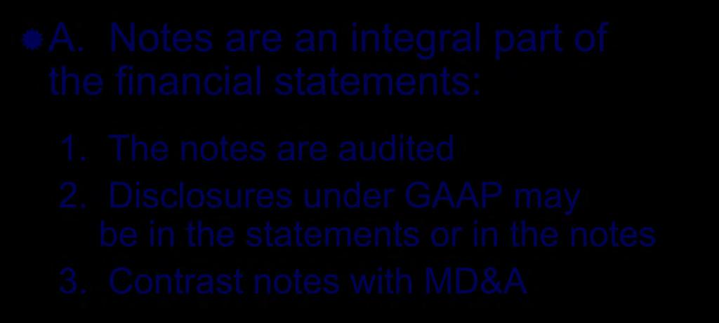 Notes to the Financial Statements A.