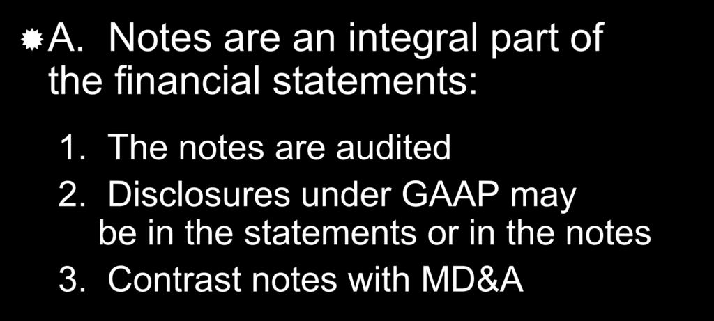 statements: 1. The notes are audited 2.