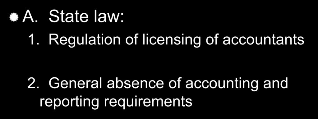 Regulation of licensing of