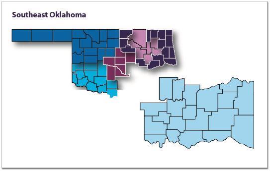 Southeast Oklahoma In 2016, there were 461 manufacturing employers 3 in the southeast region supporting 20,824 manufacturing jobs, both full and part time, with an average salary of $48,866 per year.