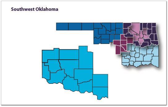 Southwest Oklahoma In 2016, there were 202 manufacturing employers 3 in the southwest region supporting 6,257 manufacturing jobs, both full and part time, with an average salary of $60,500 per year.