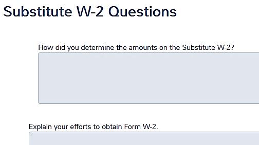 Substitute W-2 Clicking Continue with substitute W-2 in TaxSlayer leads to F