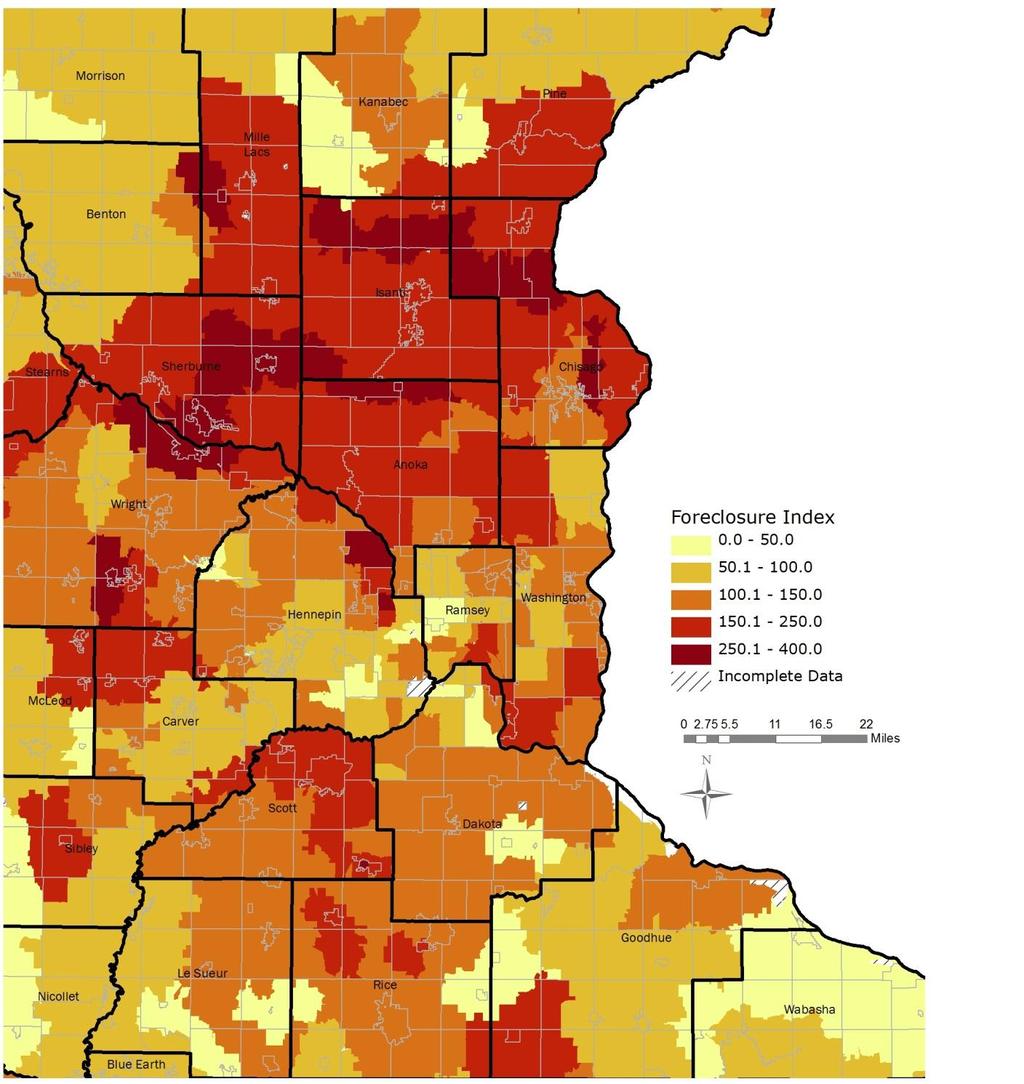 Minnesota Housing Planning, Research, and Evaluation Map 2b - Loans in (Metro) Statewide-Rate: = 100 March 2013 Source: Minnesota Housing analysis of data from CoreLogic.