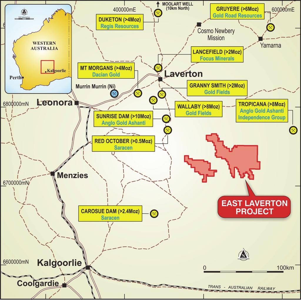 EAST LAVERTON PROJECT During the Half Yearly Period to 31 December 2016, exploration at the East Laverton Project focused on the drilling of high priority gold targets.