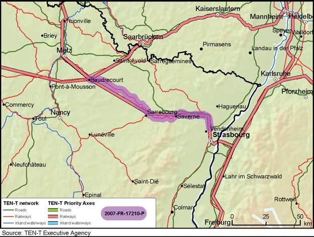 New railway high speed line LGV Est second phase: sec on Baudrecourt-Vendenheim 27-FR-1721-P Part of Priority Project 17 Commission Decision: C(28)7995 Member States involved: France Implementa on