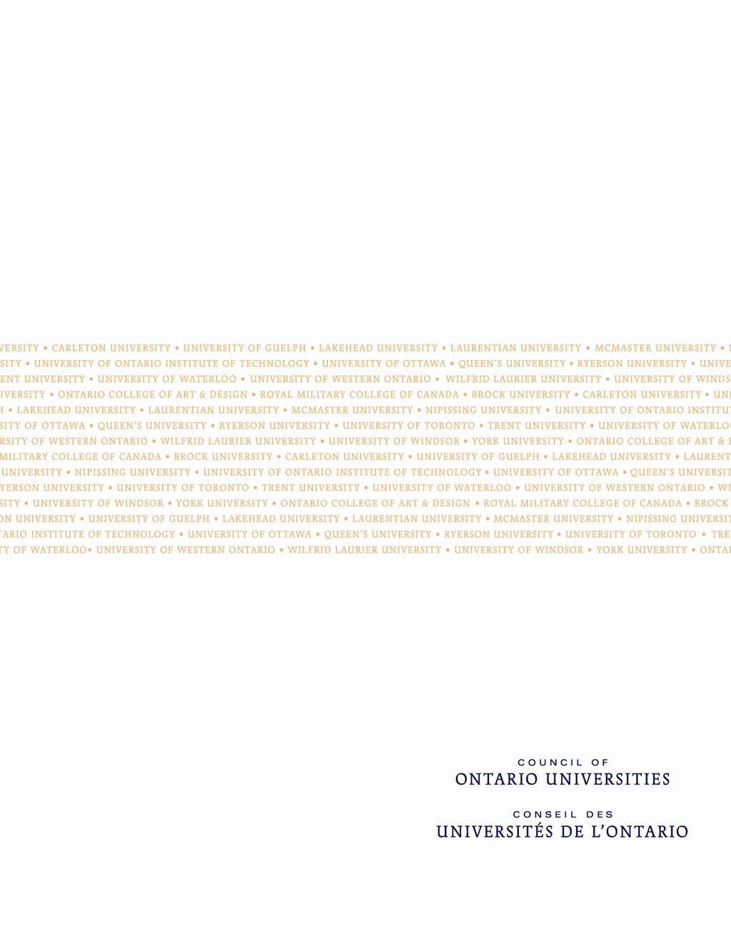Financial Report of Ontario Universities 2013-14 Highlights Council