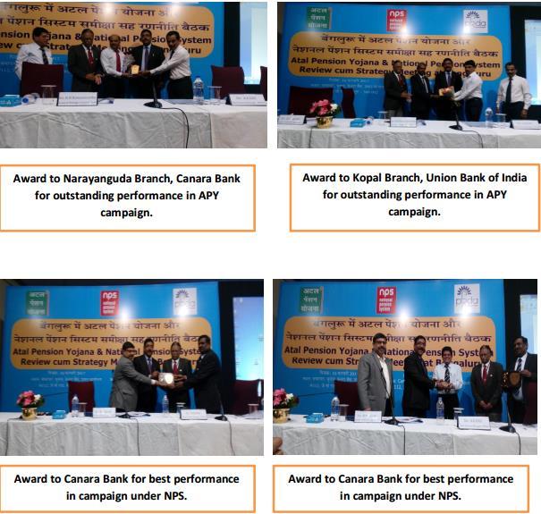 4. PFRDA had awarded best performing branches/banks in the meeting for
