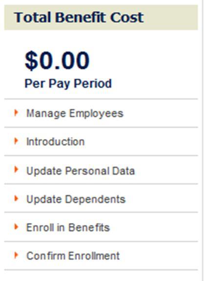 Click Continue If you forgot to add a dependent you wish to cover: Click Update Dependent link Add Dependent(s) as described above Click Continue to return to enrolling in benefits.
