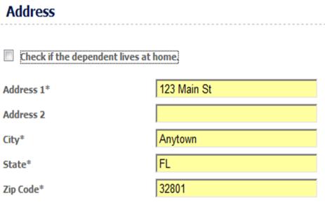 (including SSN and DOB) Click on Dependent Relationship drop down box and choose appropriate relationship If