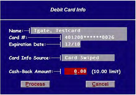 Artisan s built-in Debit Card payment type.