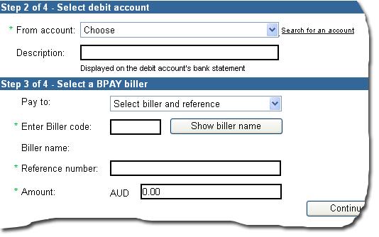 Creating and Authorising Recurring payments Field From account Notes Select the account to transfer the funds from. You will see only Westpac-held accounts.