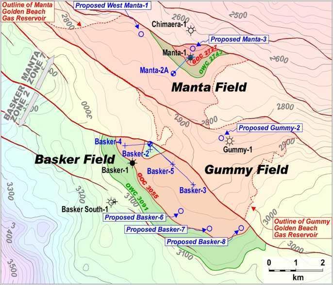 Basker-Manta-Gummy Beach 50% Development Plans Gas Gas Sales Agreement with Alinta for Tasmanian power generation 225 PJ over 15 years will underwrite gas development capex Aiming for Project
