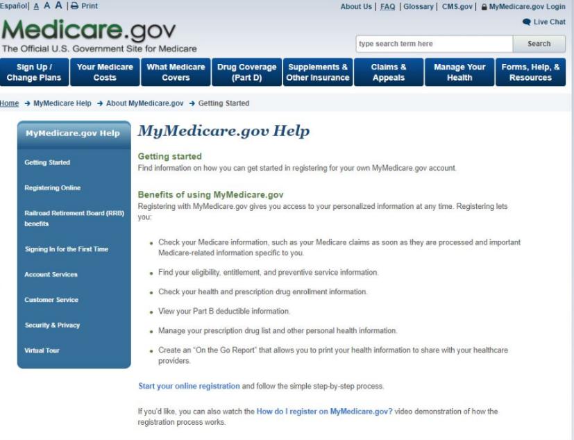MyMedicare.gov Go to Medicare.