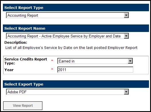 Step 6--Under Select Export Type, select Adobe PDF to view and print the report in PDF format. Click.