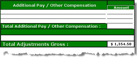 Additional Pay / Other Compensation This section will display premium pay/allowances and other compensation.