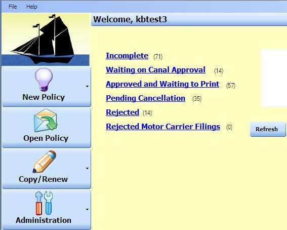 TOPIC C Welcome Screen The Welcome Screen is your gateway to COPIS. Please choose the Refresh icon to get the newest information in the hyperlinks.