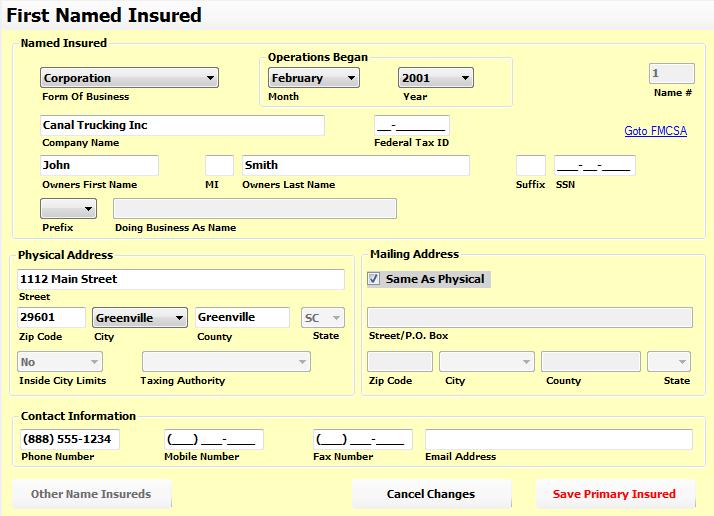 TOPIC B-1 First Named Insured Screen The First Named Insured Screen is the starting point for completing a policy into COPIS.