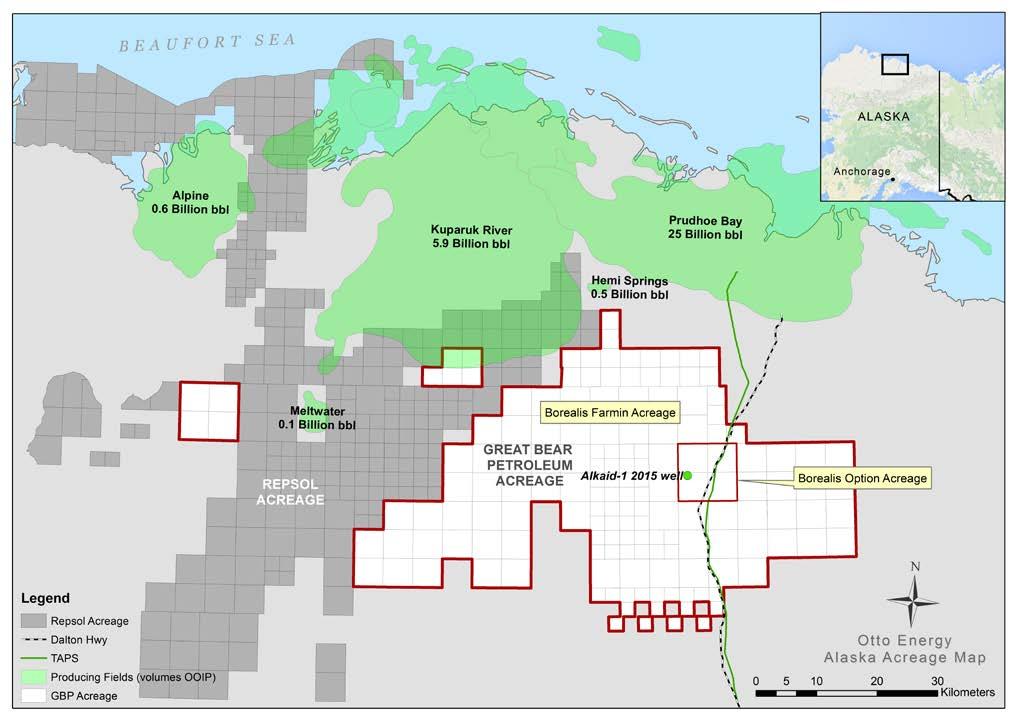 Great Bear acreage. This substantial unconventional play will be the subject of a longer term evaluation program with the immediate focus of the joint venture being on the conventional oil potential.
