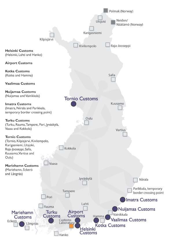 Personnel and customs offices At the end of 2017, Finnish Customs had 1 887
