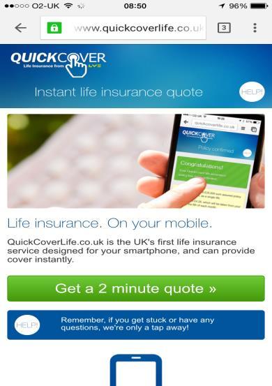 insurance needs and attracted by insurers brand via mobile from quotation to
