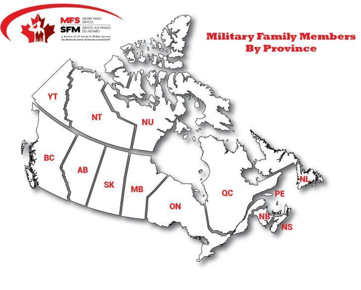 Military Family Members by Province Where are military families?